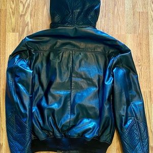 VERSACE JEANS brand bomber style sheepskin jacket.